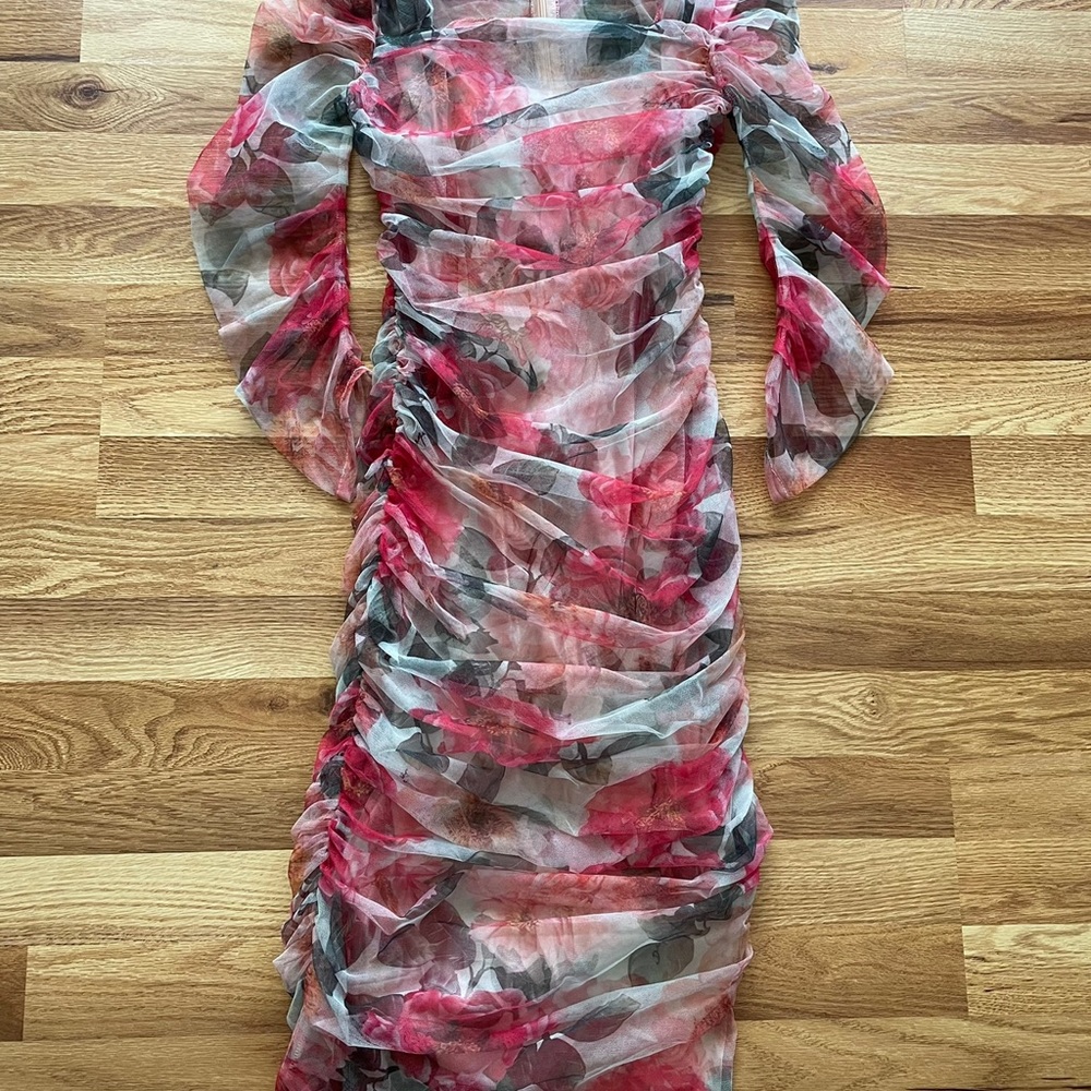Pleated floral dress